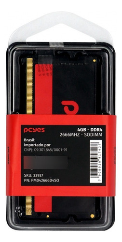 Memória Ram Para Notebook 4gb Ddr4 2666mhz Sodimm Pcyes