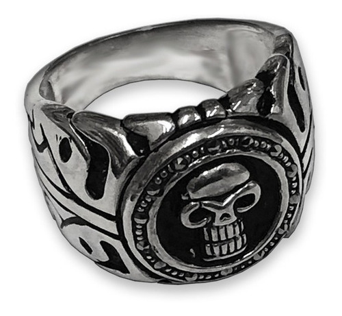 Anillo Calavera Azteca De Plata Maciza .925 Y Marquesitas