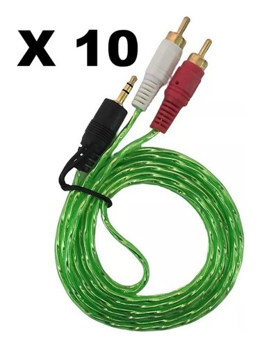 Cable Auxiliar Sonido Plug 3.5mm A Rca Al Mayor X 10