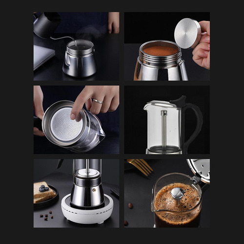 * Cafetera Espresso Cafetera Percolador 4 Tazas Para Camping