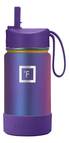 Garrafa De Água Iron °flask Kids Straw Lid 400ml Aurora