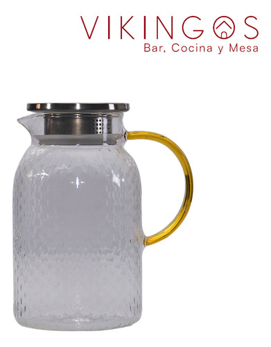 Jarra De Vidrio Con Tapa Decorado Corrugado 1500 Ml