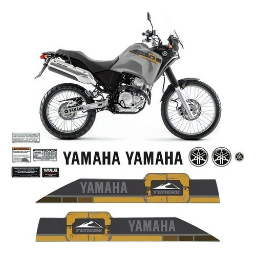Adesivo Tenere 250 2015/2016 Amarelo Moto Yamaha + Emblemas
