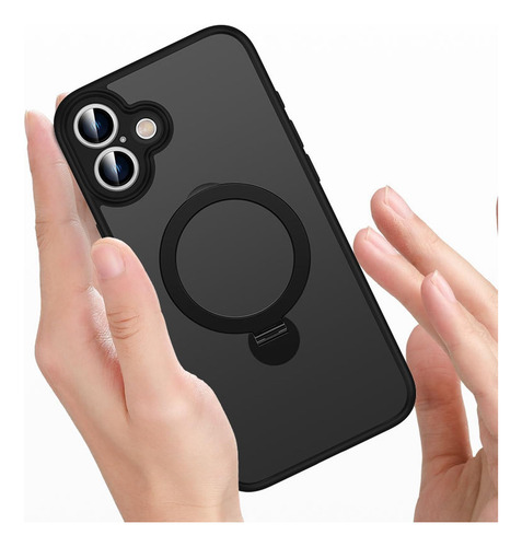 Para iPhone 16, Capa Protetora Com Anel Magnético.