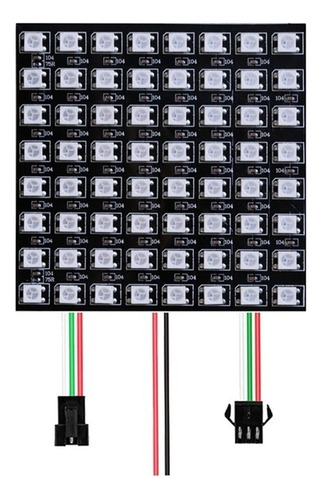 Matriz Panel 64 Leds Rgb Ws2812b 8x8 Ip30 Flexible Esp32