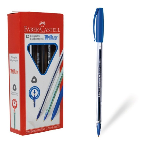 Boligrafo Faber Castell Trilux Azul X12 Und X5 Cajas