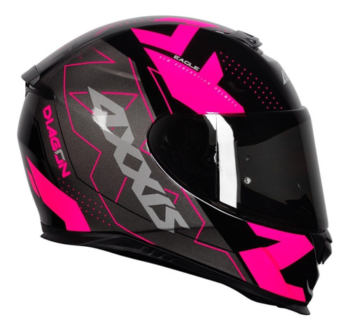 Capacete Axxis Eagle Diagon Rosa Capacete Feminino