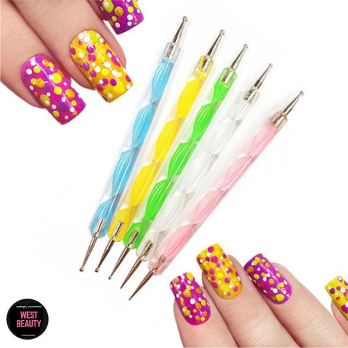 Set De Pinceles Dotting Uñas