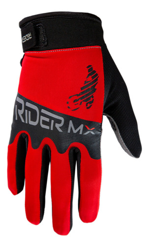 Luva Motocross Frio Motoqueiro Bike Slim Motociclista Enduro Cor Vermelho Tamanho M