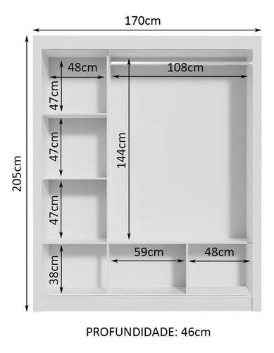 Guarda-roupa Casal Madesa Mônaco 3 Portas Correr Espelhos Bc Cor Branco/Cinza