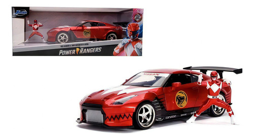 Nissan Gtr R35 2009 Y Power Rangers Rojo Jada 1:24
