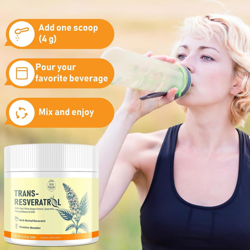 Trans Resveratrol Complex Con Nad Y Quercetin 4000 Mg