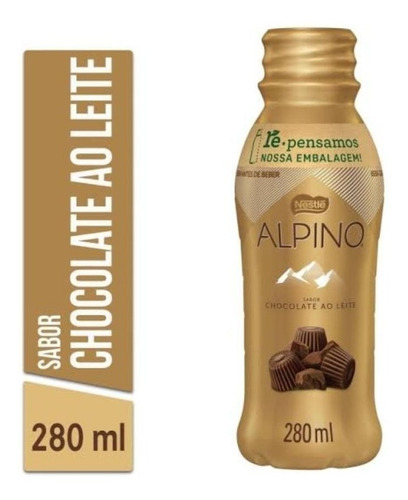 Bebida Láctea Alpino Fast Garrafinha 280ml- Kit Com 6