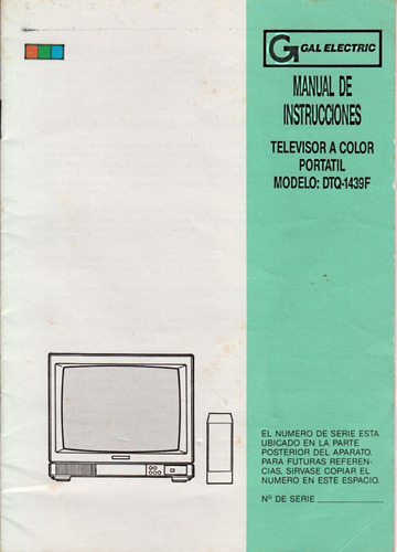 Manual Original Operación Televisor Gal Electric Dtq-1439f