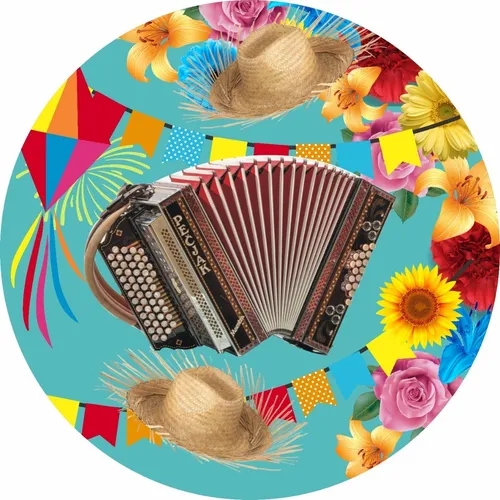 comprar Painel Festa Junina Arraia Redondo Tecido 1,30 Cu002Felástico