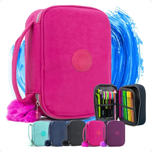 Estojo Box Organizador Escolar Com Divisórias Multifuncional 24 E...