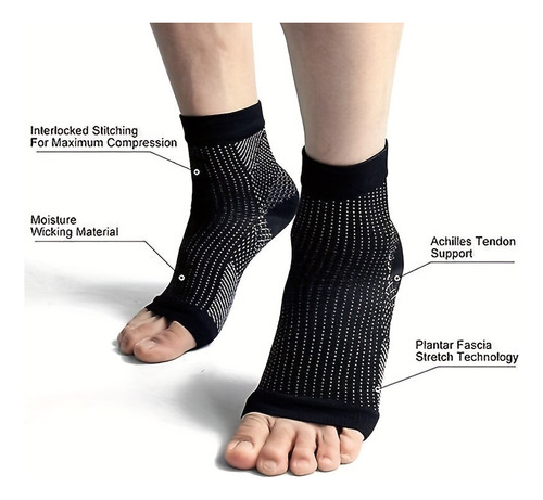 2 Pares De Calcetines De Compresión Para Soporte De Tobillo
