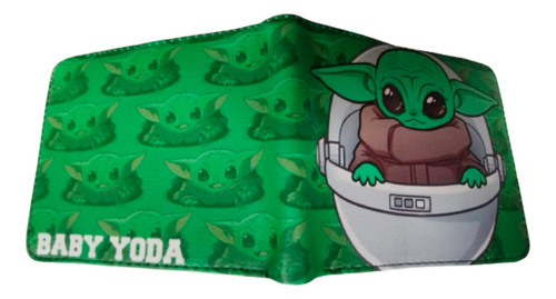 Billetera De Cuerina Star Wars Baby Yoda En Nave