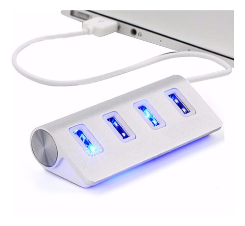 Hub Usb 4 Puertos 2.0 Pc Laptop Retroiluminación Led