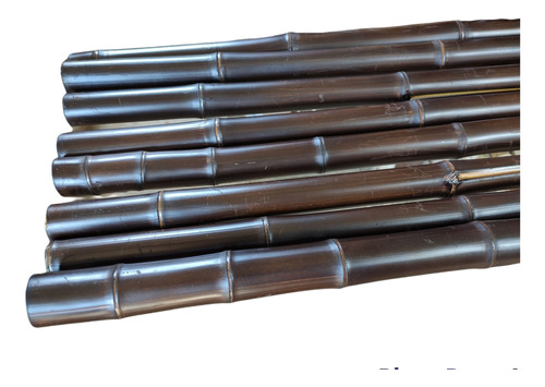 8 Varas De Bambú Negro Adorno Interior 150 Cm / 4 Cm Grosor