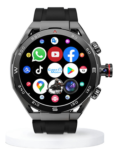 Android Smartwatch 4g 5g Camara Gps Wifi Apps Tiktok Youtube Negro