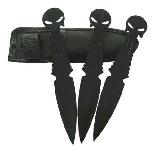 Kunai Set 3 Cuchillos Lanzar Balanceados Con Vaina  16,5 Cm 