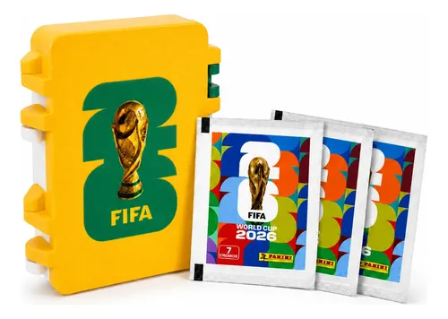 Kit Caixa Maleta Porta Figurinhas Copa 2026 + 21 Figurinhas