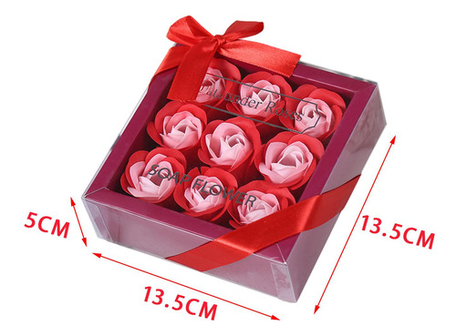 Jabón Perfumado Con Forma De Rosa, Caja De Regalo Rojo