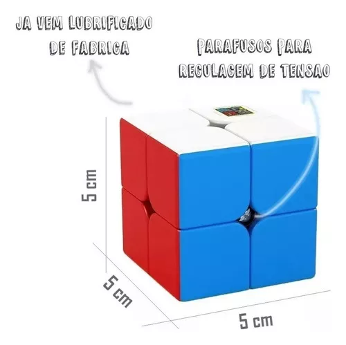 Kit Cubo Mágico Profissional MoYu Carbon 2x2, 3x3 E Pirâmide