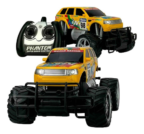 Brinquedo Giant Four-wheeler Rally Carro De Controle Remoto Cor Amarelo