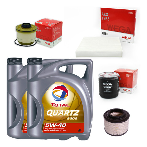 Kit 4 Filtros + 8l Aceite Total 5w40 Hilux Srv 3.0 2.5tdi