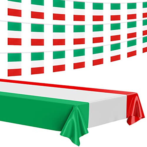 Italian Theme Party Decorations Italian Flag Tablecover...