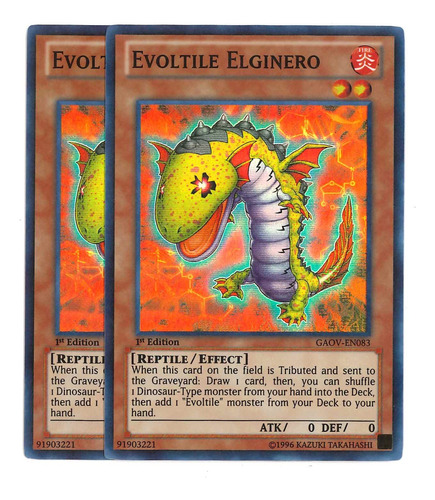 Yugioh 2x Evoltile Elginero Super 1st Gaov-en083