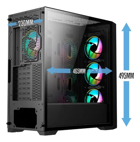 Case Atx Gamer Iceberg Titan M16 Plus Negro 7 Vents Argb