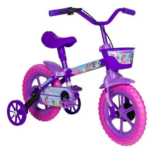 Bicicleta Infantil Menina Roda Treinamento Aro 12 Vicky Rl