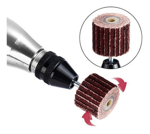 Imagen 2 de 6 de Lijas Torno Dremel Flap Pulido X10 C/ Vastago Electroimporta