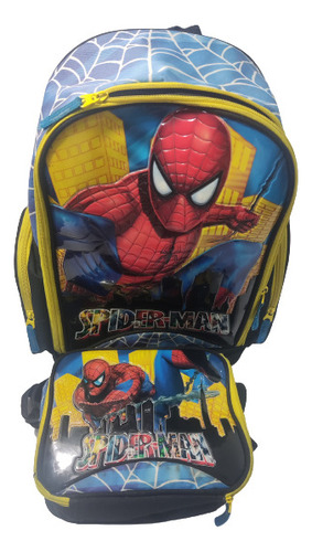 Bolso De Colegio Spiderman Con Lonchera Spiderman Marvel