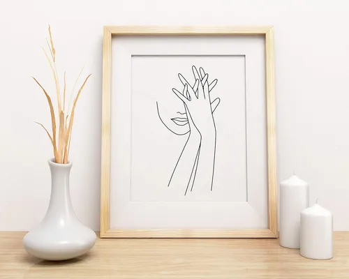 Cara Y Manos De Mujer Abstracta | Silueta De Mujer Una ...