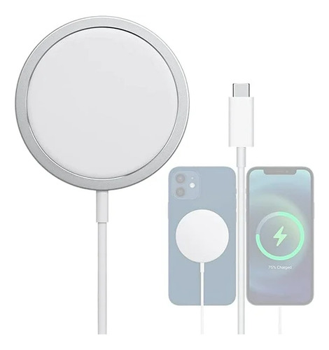 Cargador Inalambrico 20w Compatible Magsafe Iphone 12 A 15 Blanco