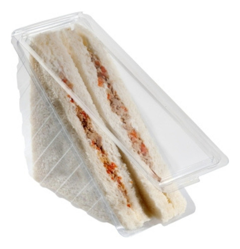 Bandeja Estuche Para Sandwich Triangulo Descartable X 75un