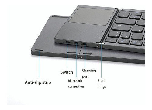 Mini Teclado Bluetooth Plegable Ultrafino Con Panel Táctil