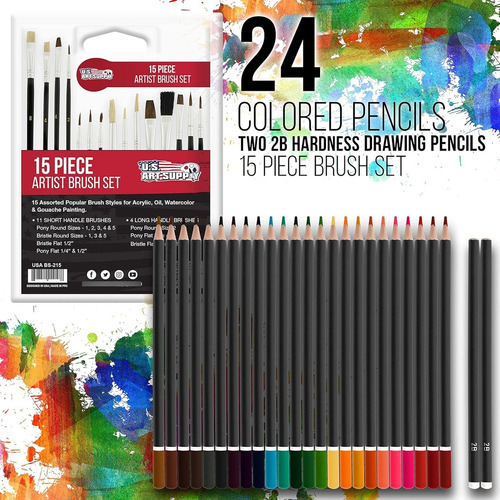 Set De Arte 162 Piezas De Lujo Mega Caja De Madera Us Art
