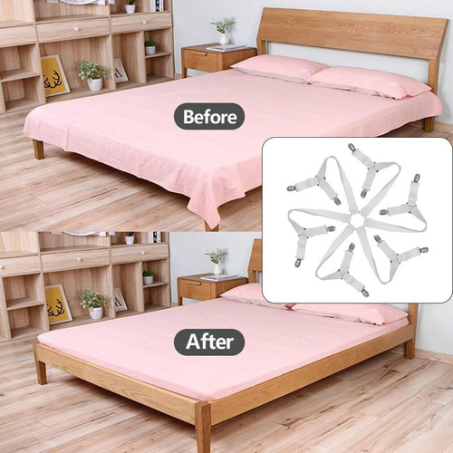 3 X 2-4pack Elastic Bed Sheet Holder Clip Fastener For 3 Pcs