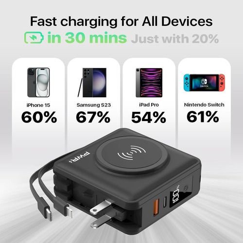 Batería Externa Pwr Travel Pro 5 En 1, 20 W, Usb-c, 10.000 M