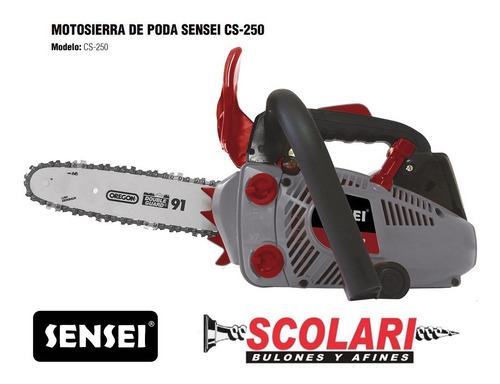 Imagen 2 de 4 de Motosierra A Nafta Sensei Cs-250 0.9hp 25.4cc Especial Poda