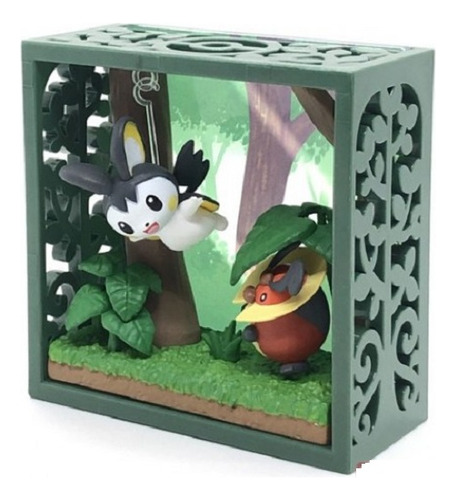 Boneco Pokemon Kricktot E Emolga Re-ment Green Forest 7,5cm