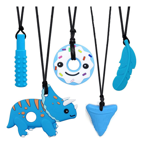 5 Collares Sensory Autism Teether Dentición Chew Niños Bebe