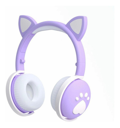 Imagen 4 de 4 de Audífonos Inalámbricos Para Niños Orejitas De Gato Con Luces