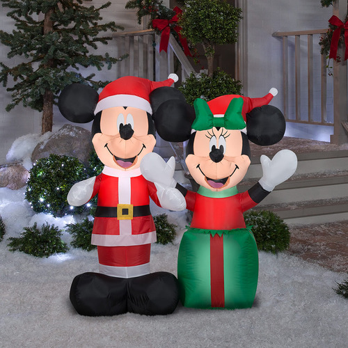 Gemmy Inflable Con Escenas De Santa Mickey Y Minnie De 1,2 M