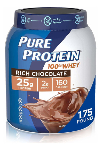 Protena En Polvo 100 % Whey, 1.75libras, Pure Protein, 1, 1